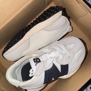 New Balance Kids Cream and Black Sneakers